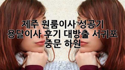 제주 원룸이사 성공기 🍊 용달이사 후기 대방출! #서귀포 #중문 #하원